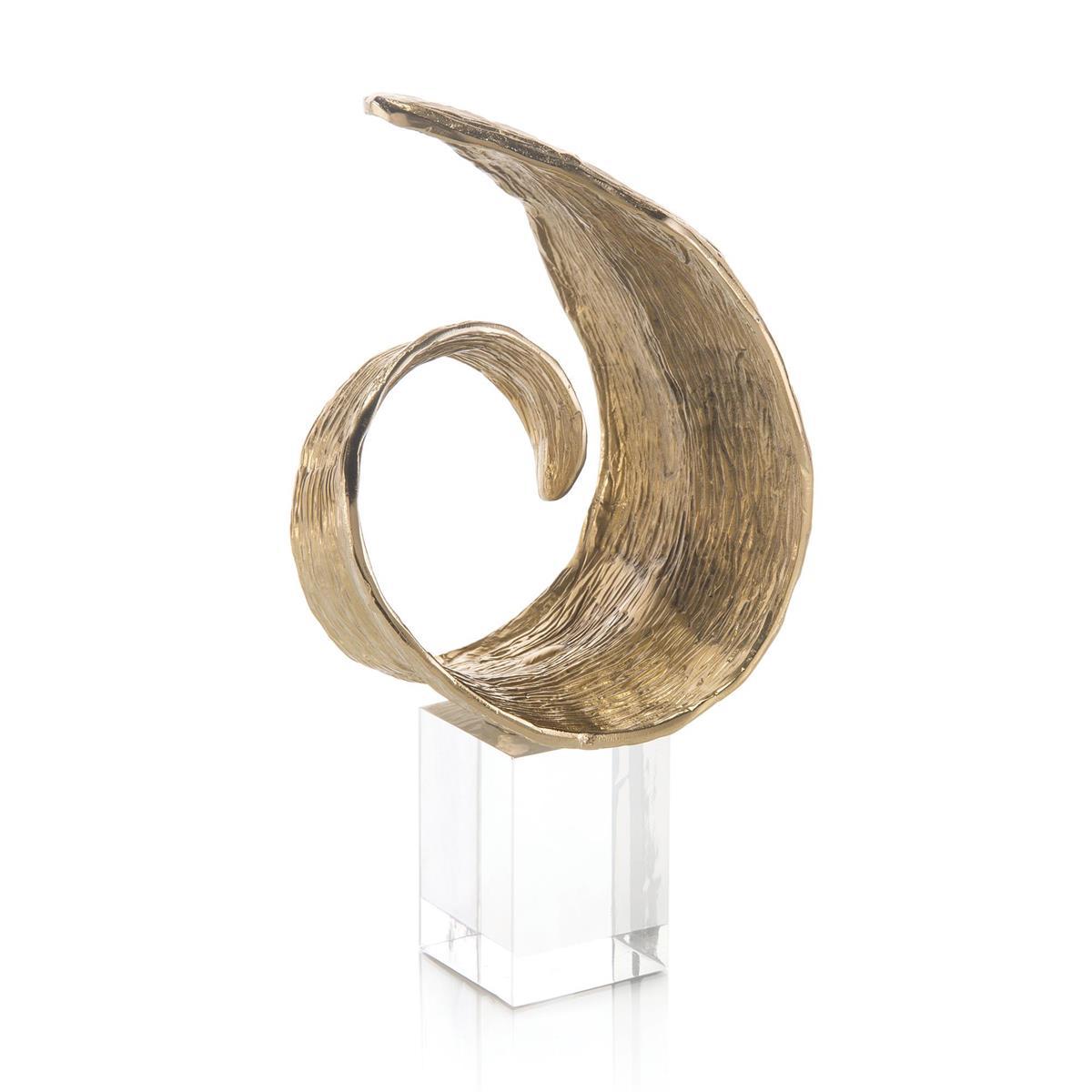 Organic Curl in Brass-John Richard-Sculptures &amp; Objects-Artistic Elements