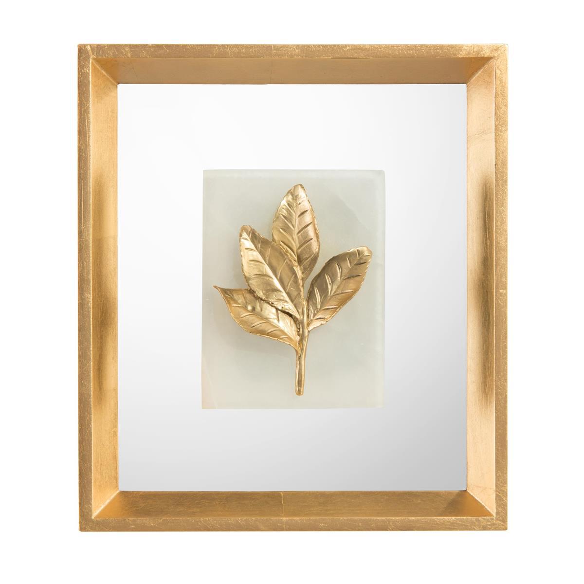 Camellia Leaf on Alabaster-John Richard-Sculptures & Objects-Artistic Elements