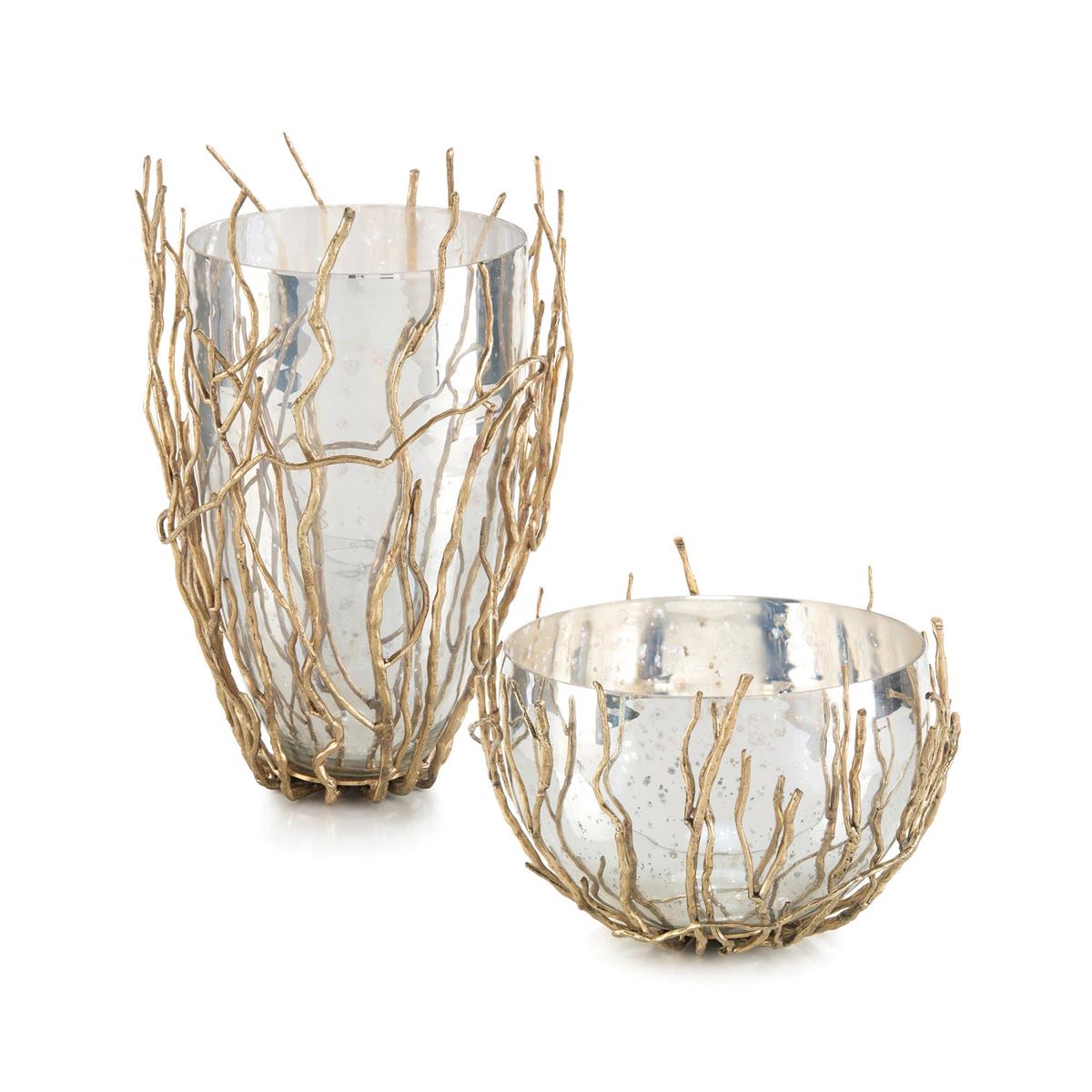 Sapling-Encased Silvered Glass Vase-John Richard-Vases-Artistic Elements
