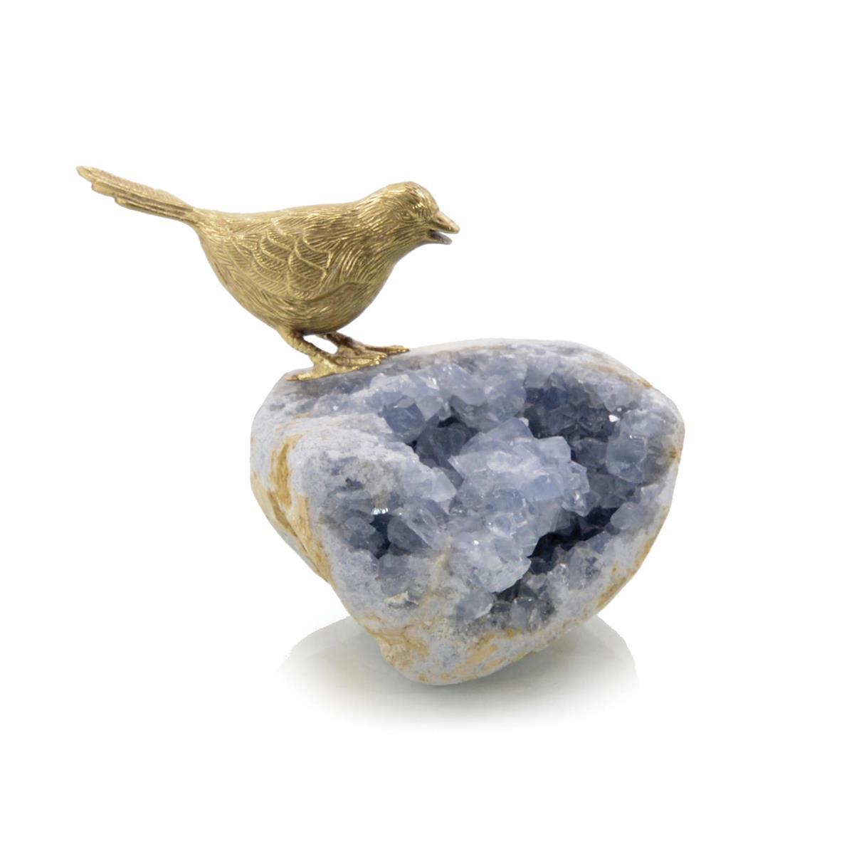 Bird on Celestite Rock I-John Richard-Sculptures & Objects-Artistic Elements