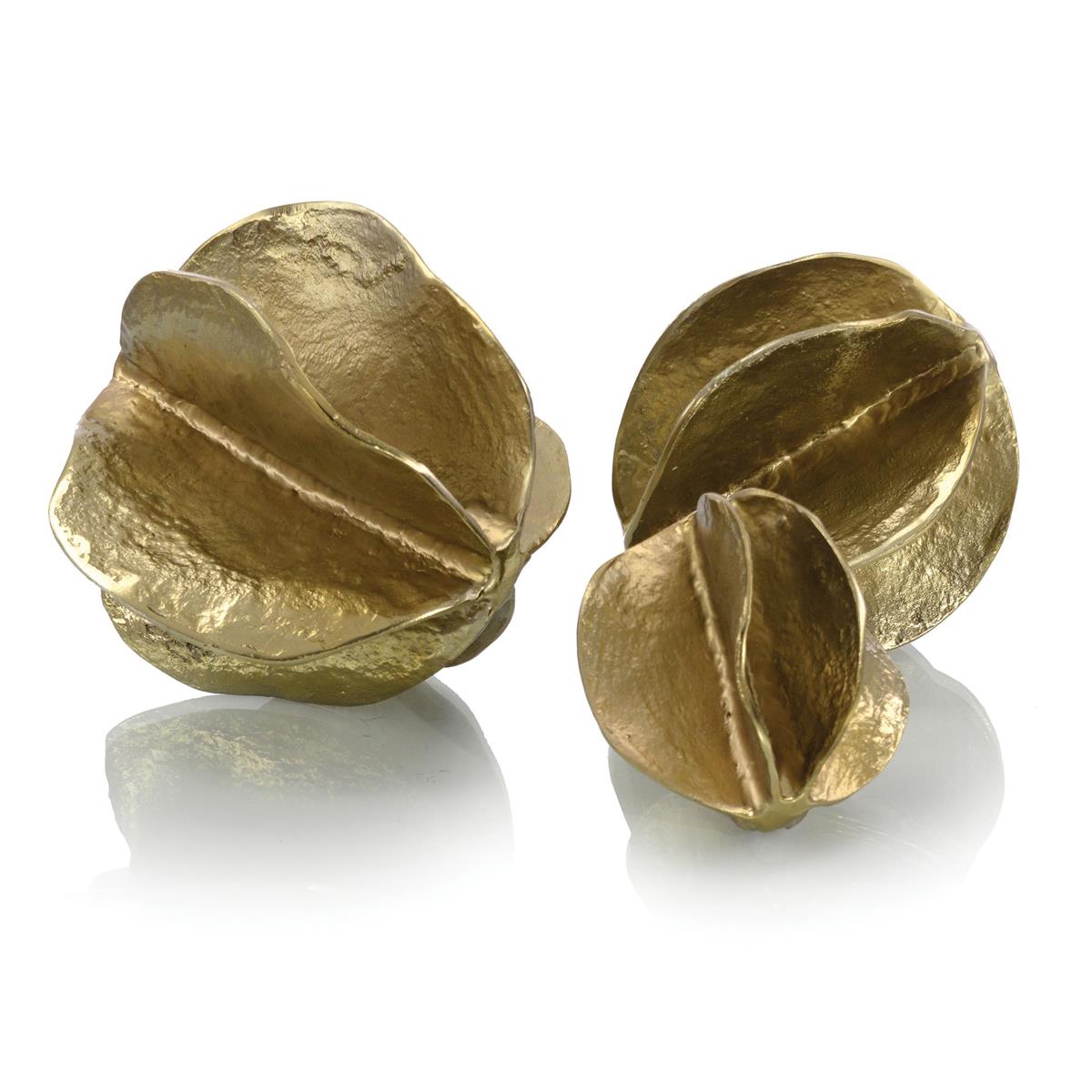 Set of Three Brass Spheres of Flowing Waves-John Richard-Sculptures & Objects-Artistic Elements