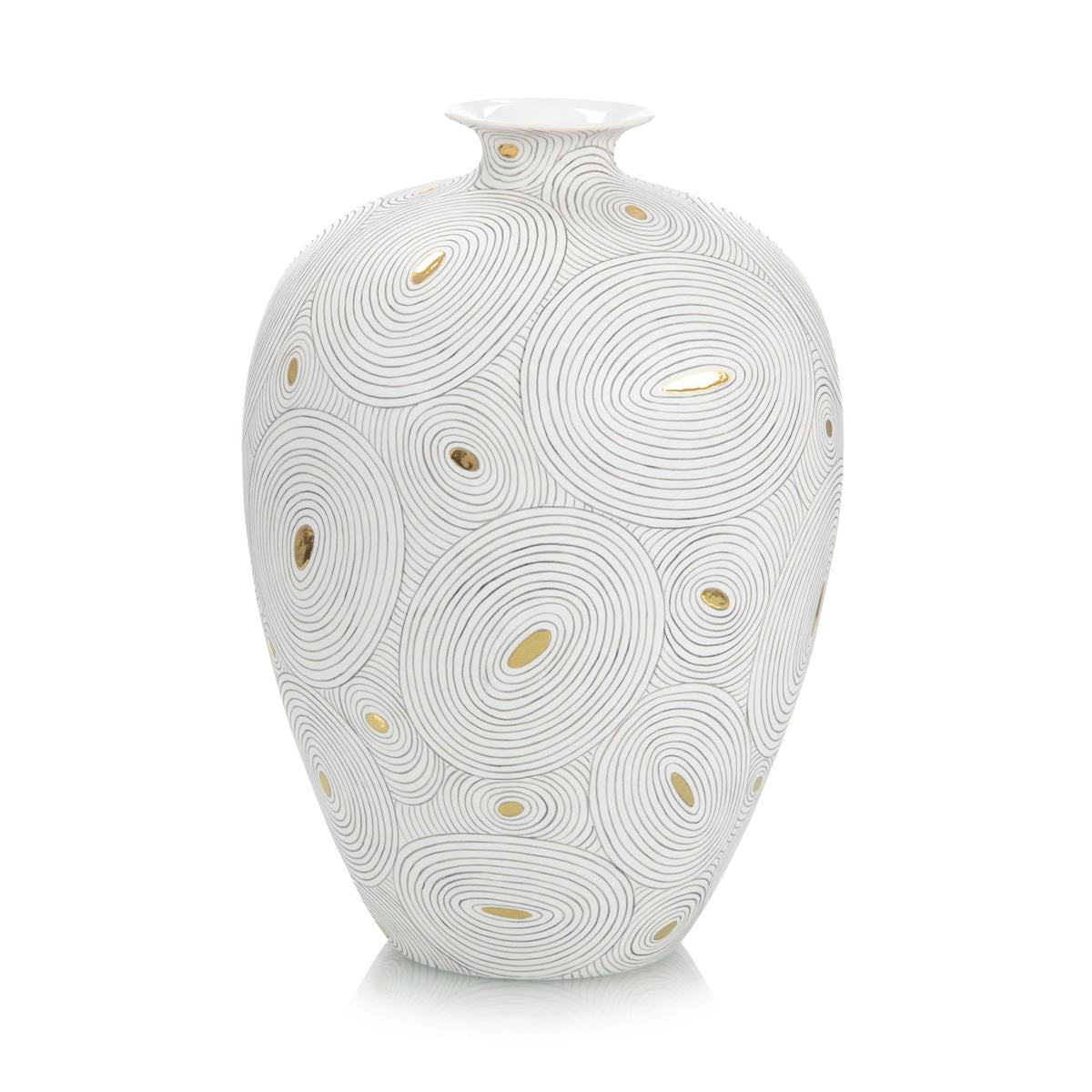 White Porcelain Vase with Gold II-John Richard-Vases-Artistic Elements
