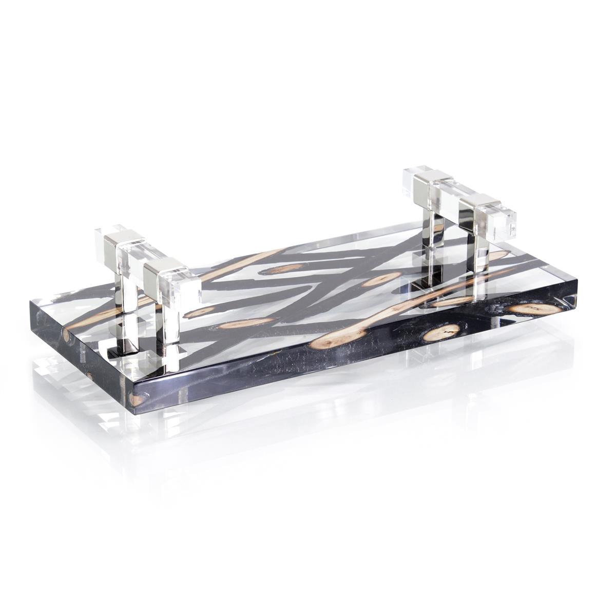 Charred Branches Suspended In Acrylic Tray-John Richard-Trays-Artistic Elements