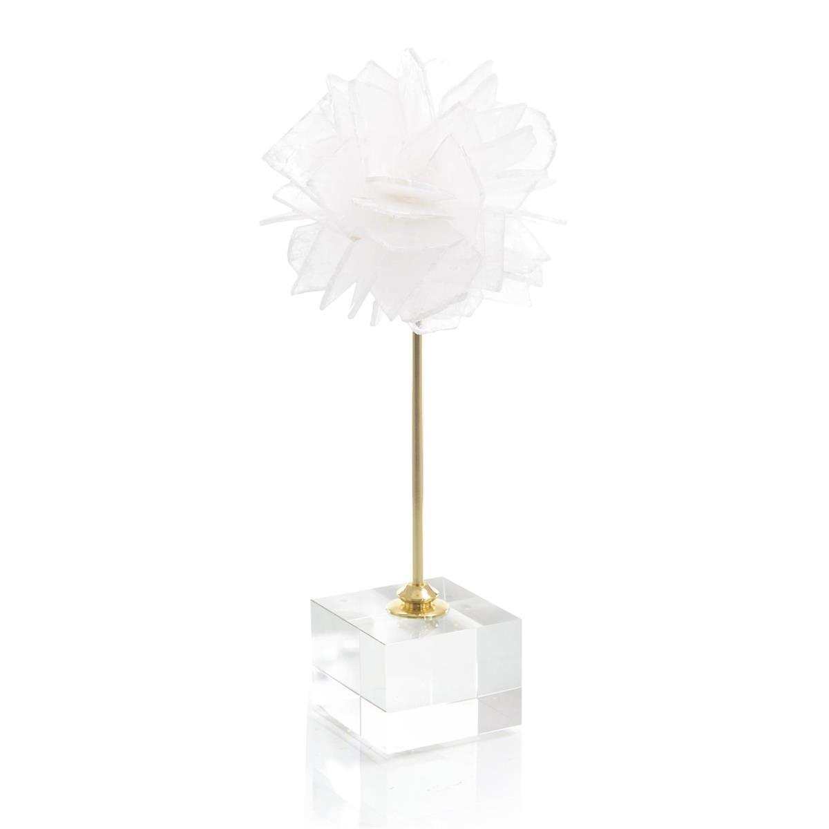 Floating Selenite Ball on Crystal Stand-John Richard-Sculptures & Objects-Artistic Elements