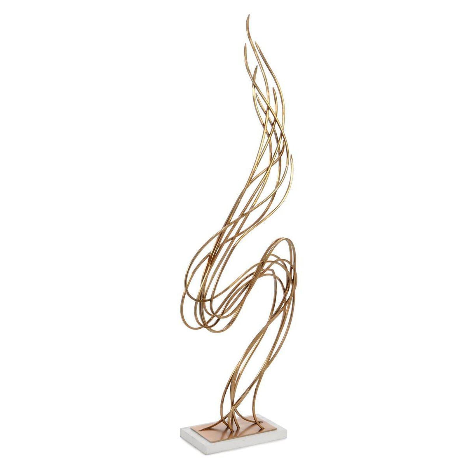 Windswept Brass Sculpture-John Richard-Sculptures & Objects-Artistic Elements