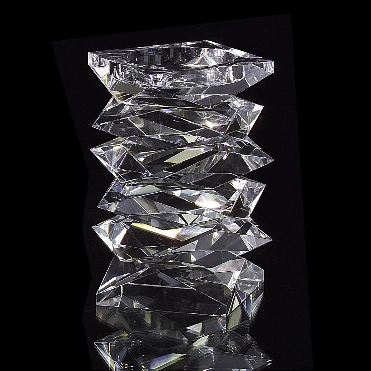 Stacked Crystal Candleholder-John Richard-Candleholders-Artistic Elements