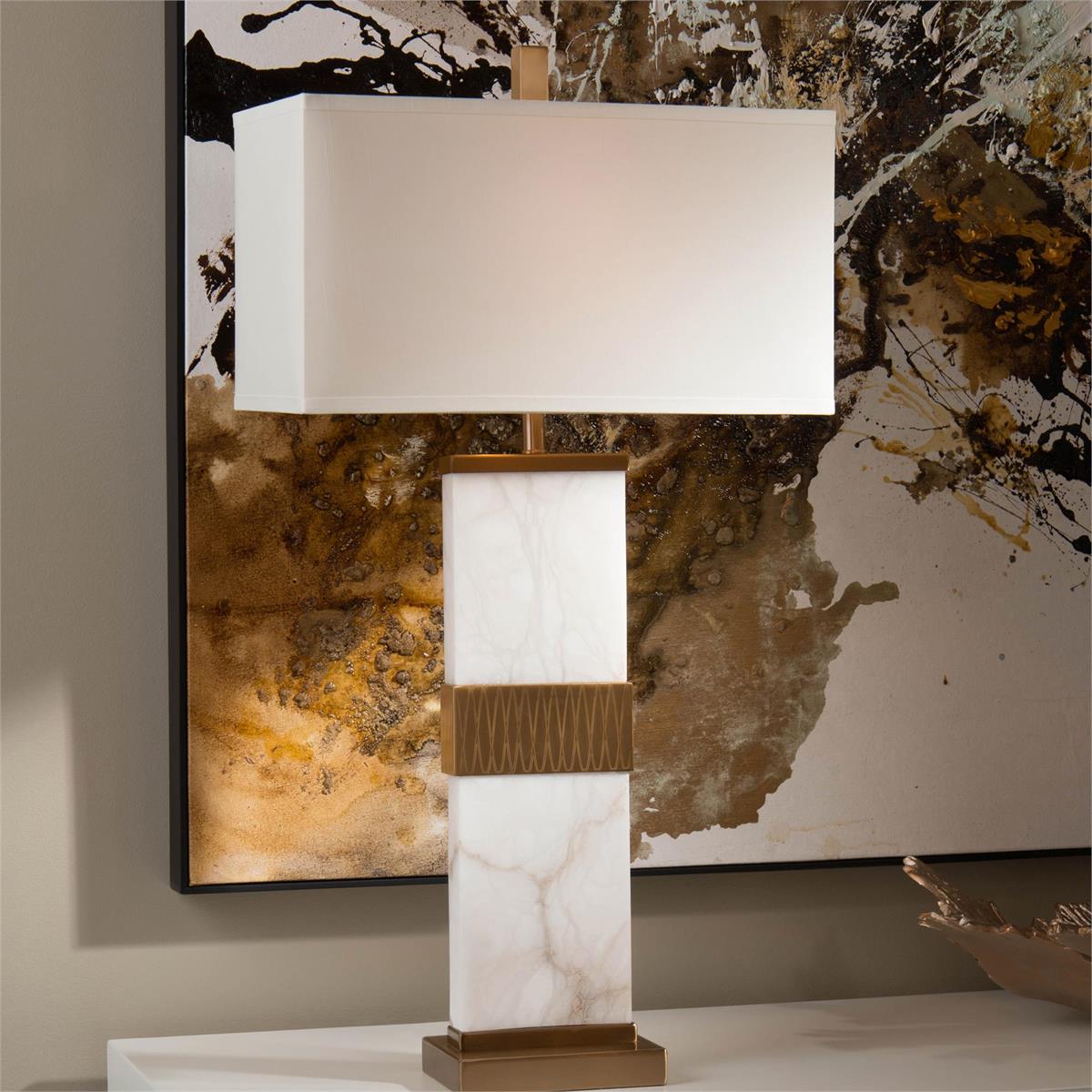 Alabaster Column Table Lamp-John Richard-Table Lamps-Artistic Elements