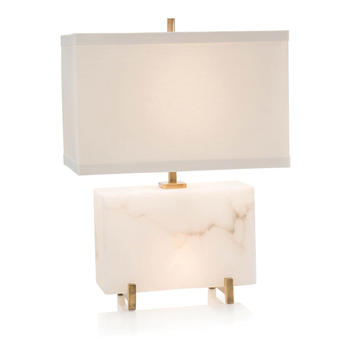 Alabaster Horizontal Block Table Lamp-John Richard-Table Lamps-Artistic Elements