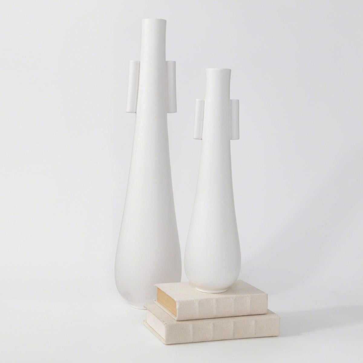 TEAR DROP VASES W/HANDLES-MATTE WHITE SMALL-Global Views-Vases-Artistic Elements