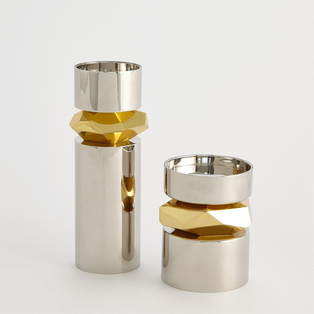 Romano Nickel Candle Holders-Global Views-Candleholders-Artistic Elements