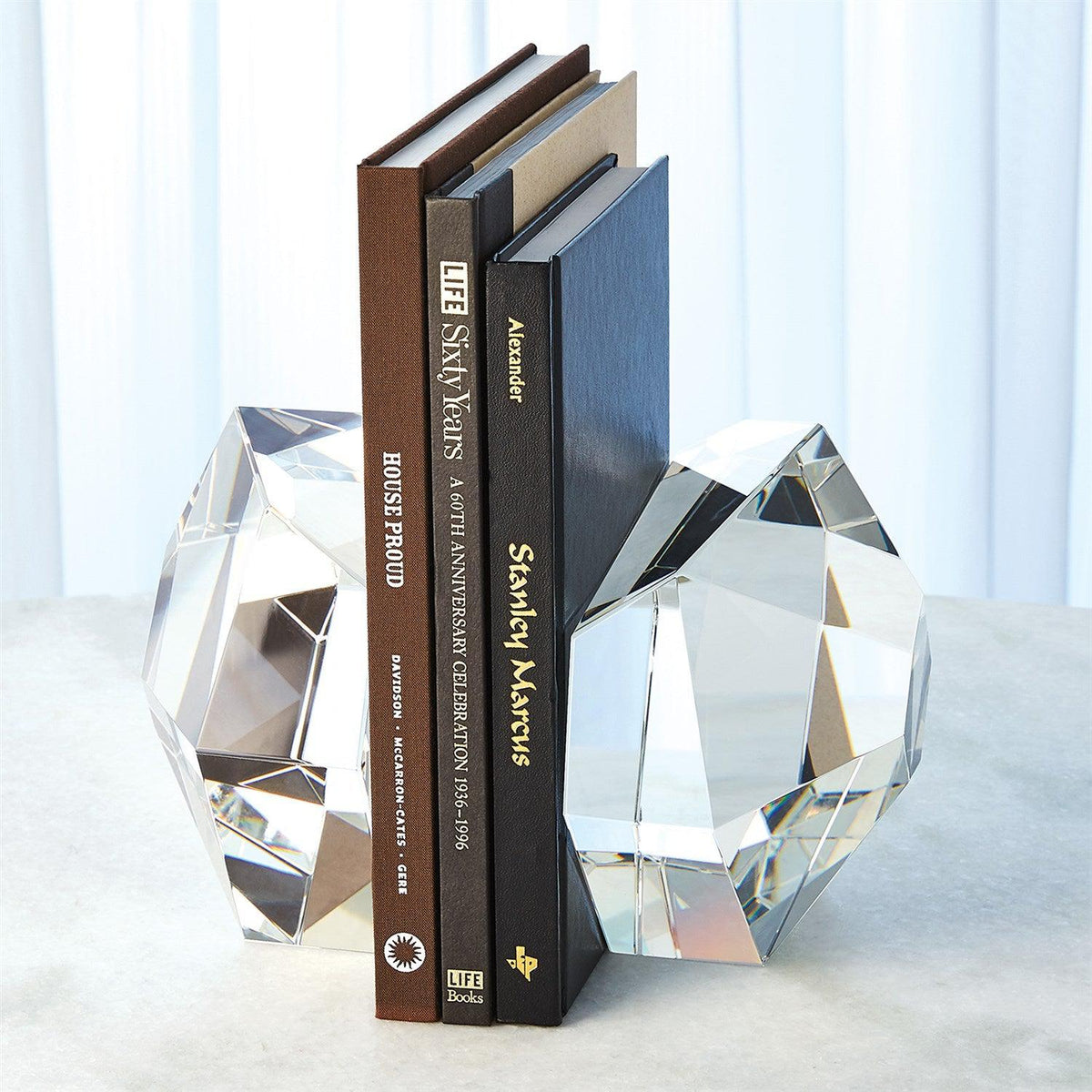 S/2 Crystal Bookends-Global Views-Office Accessories-Artistic Elements