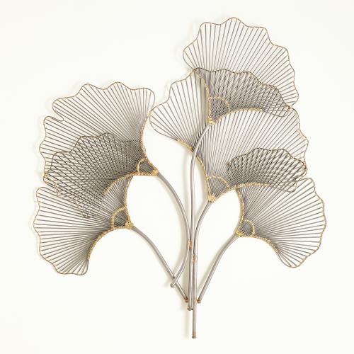 Ginkgo Leaf Wall Panel-Natural Iron-Global Views-Wall Decor-Artistic Elements