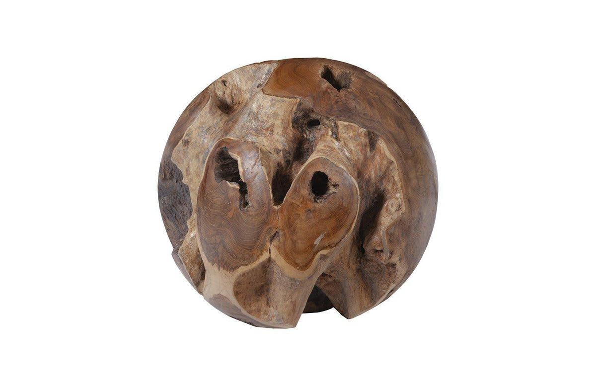 Teak Wood Ball-Phillips Collection-Sculptures &amp; Objects-Artistic Elements