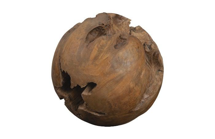 Teak Wood Ball-Phillips Collection-Sculptures & Objects-Artistic Elements